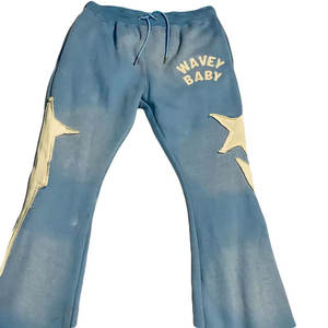 USaze ชุดกีฬาผ้าฝ้ายฟอกสีกรดชุดวอร์มมีฮู้ดและกางเกงขาบานแบบมีซิปสำหรับผู้ชายสำหรับกีฬาฤดูหนาว - Product Image 6