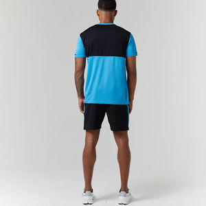 Hauts de sport à manches courtes de couleur contrastée à séchage rapide pour hommes t-shirts et shorts de gymnastique t-shirt à col rond vêtements de sport d'entraînement - Product Image 2