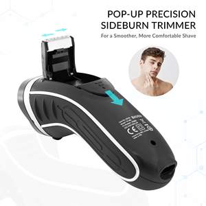 Afeitadora Eléctrica Rotativa Inalámbrica Recargable para Hombre, IPX7, USB, Tres Cabezales, Recortadora Alemánica para Cara y Cuerpo, Lavable, Repuesto - Product Image 5