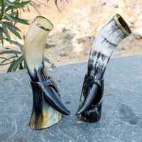 Corne à boire animale bon marché fabriquée à la main | Corne à boire de bière médiévale Viking 100% naturelle pour cadeau d'affaires | Cornes de vache à boire