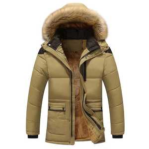 Chaqueta de piel sintética con cuello desmontable para hombre, Parka gruesa, Abrigo con capucha, larga, holgada, cálida, abrigo - Product Image 4