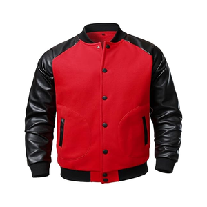 Veste universitaire unisexe de qualité supérieure, élégante, style hip-hop, réversible, écologique, manches en laine d'hiver, confortable, respirante, devant - Product Image 1