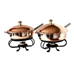 Stainless Steel Food <b>Warmer</b> Gold and Silver <b>Buffet</b> Alcohol Heating Round Chafing Dish for Export From India - Product Image 6