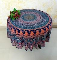 Nappe ronde en coton mandala indienne bohème, tapisseries hippies pour la maison et les mariages, tissées, réutilisables, écologiques