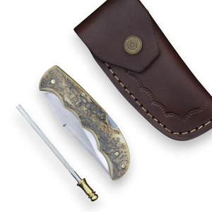 Couteau utilitaire pliant de poche en acier au carbone, couteau pliant artisanal en acier au carbone, marque privée, OEM - Product Image 5