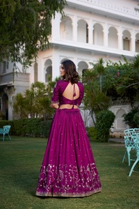 ชุดผ้าไหม vichitra เสื้อออกแบบหนัก lehenga choli - Product Image 2
