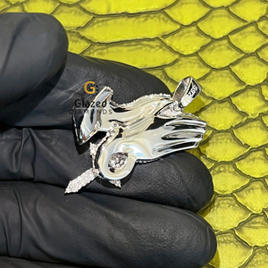 Colgante de diamantes Hip Hop único para hombre, busto completo en diamantes cultivados en laboratorio de corte brillante, acero de Ley 925 para fiestas - Product Image 3