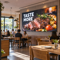 Écran LED d'affichage publicitaire intérieur pleine couleur P1.25 GOB/COB à économie d'énergie, panneau mural vidéo pour projets commerciaux et achats pour restaurants