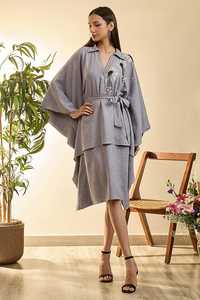 เดรสทางการยาวถึงเข่าพร้อมลูกปัดชุดเดรสปาร์ตี้ทางการผ้าชีฟองเข้ารูปลายดอกไม้แขนสั้นผ้าไหมซักได้ฟรีไซส์ - Product Image 5