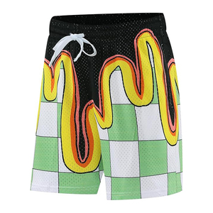 Shorts de basketball pour hommes personnalisés avec logo, style urbain, grande taille, imprimé animal, respirant, séchage rapide, taille élastique, polyester - Product Image 2