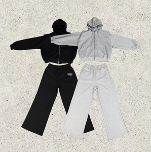 Conjunto de Sudadera con Capucha y Pantalones de Chándal de Algodón 100% de Alto Gramaje para Invierno, Tallas Grandes, Personalizable - Product Image 1