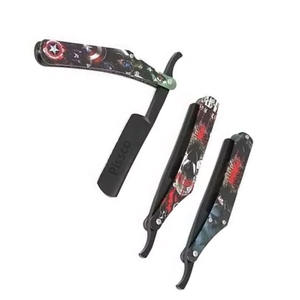 Navaja de Afeitar Plegable de Acero Inoxidable para Barba, Cejas y Cabello, Herramienta Profesional de Barbería, Maquinilla de Afeitar de Filo Recto - Product Image 2