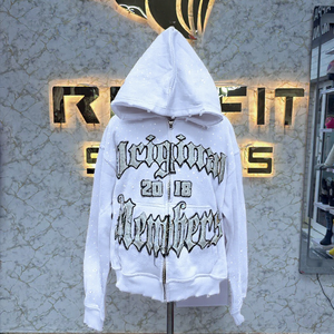 Sudadera con capucha con cremallera de diseño personalizado de fabricante profesional para hombres 100% algodón Venta directa de fábrica Precio barato más demandado - Product Image 1