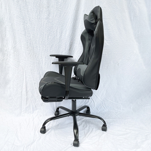Gaming Chair with Reclining and <b>Footrest</b> Black and Grey Model GC68017 - Product Image 6