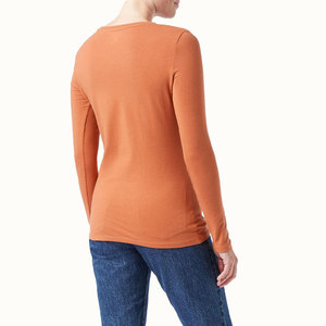 Camiseta de manga larga para gimnasio para mujer, sudadera de manga larga con logotipo personalizado para entrenamiento físico, Camiseta de algodón - Product Image 2