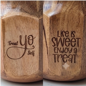 The handcrafted wooden <b>cookie</b> jar is a stylish storage container designed for <b>cookies</b>, candies, dry fruits, and snacks. - Product Image 6