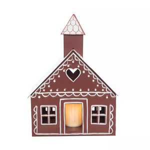Support de lumière de thé en métal en forme de maison le plus vendu pour la décoration de Noël de l'Inde au meilleur prix - Product Image 2