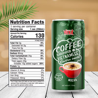 Boisson Énergisante au Café Arabica Robusta Mocha 170ml en Canette Sans Gluten Sans OGM Marque Privée Échantillon Gratuit OEM ODM