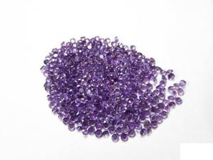 Taille calibrée en vrac coupe à facettes forme ronde 100% pierre précieuse d'améthyste africaine naturelle pierre de naissance de février pour la fabrication de bijoux - Product Image 3