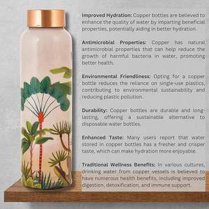 Tapa de Botella de Agua de Cobre Puro Impresa de Calidad Premium, Ecológica, de Gran Capacidad, con Diseños Coloridos Personalizados, Clásica y Elegante - Product Image 3