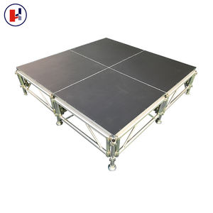 แท่นเวทีอลูมิเนียมสีดำ ท็อปไม้ ปรับระดับได้ 4x4 - Product Image 1