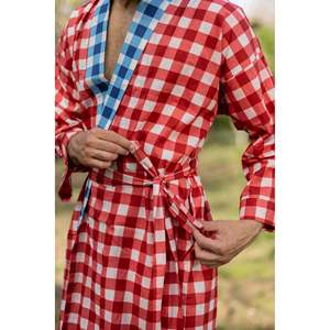 Bata Kimono Boho de Algodón Puro para Hombre, Estilo Geométrico Japonés Haori, Transpirable, para Verano, Corte Relajado, Conjunto Masculino - Product Image 6