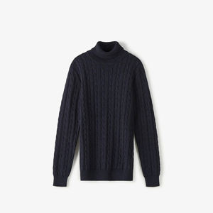 Suéter de punto de gran tamaño de manga completa de primera calidad para hombre, nuevo suéter de invierno de marca personalizada a la moda para hombre - Product Image 3