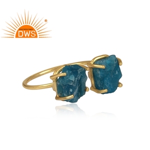 Best Selling Sterling Silver Natural Apatite Gemstone <b>Adjustable</b> <b>Ring</b> Jewelry For Women Gift For Her - Product Image 3