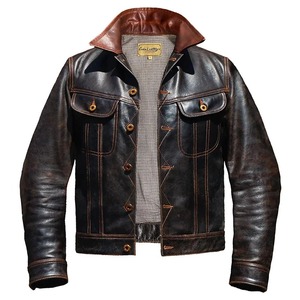 Vintage YR! Veste en cuir véritable pour homme Style libre Storm Riders toile tissu classique décontracté imperméable coupe-vent manteau d'hiver - Product Image 1