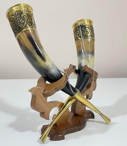 Mugs en corne pour la décoration de la maison de luxe, les plus populaires, en corne naturelle, couleur naturelle, mug à bière décoratif, bouteille en verre, design moderne - Product Image 6