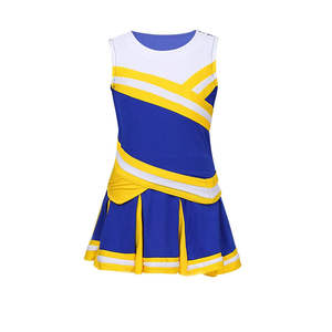 ชุดเชียร์ลีดเดอร์แขนกุดสำหรับผู้หญิงแบบใหม่ล่าสุด กระโปรงลายพิมพ์ดีไซน์ใหม่ ชุดยูนิฟอร์มเชียร์ลีดเดอร์แบบหลายชิ้นสำหรับสุภาพสตรี - Product Image 1