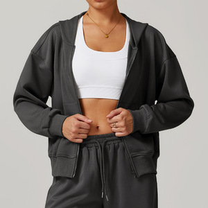 Fabricante de Sudaderas con Cremallera Personalizadas al por Mayor para Mujer, Ajustadas, Lisas, Transpirables, de Algodón y Poliéster - Product Image 6