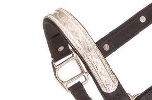 Cabestro de Cuero de Primera Calidad para Exhibición Ecuestre, con Herrajes Plateados de Alta Calidad, Precio de Fábrica al por Mayor - Product Image 2