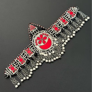 สร้อยคอทำมือแบบอัฟกานิสถาน ประดับเพชรทรงเรขาคณิต ลวดลายโบราณ ชุบเงินโบราณ สไตล์ชาติพันธุ์ วินเทจ ทันสมัย - Product Image 3