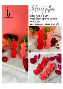 Vela Decorativa en Forma de Corazón, Vela de Cera para Decoración del Hogar, Regalos y Día de San Valentín - Product Image 3