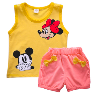 Summer Kids Girls Solid Vest 2025 New Casual Sleeveless Vest Set for Boys 100% Cotton Children's Clothing with Cartoon Pattern - Product Image 3