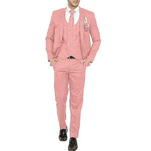 Última llegada Venta caliente traje de hombre Color sólido traje de oficina de negocios Slim Fit lujo 3 piezas boda cuello mandarín traje de esmoquin - Product Image 2
