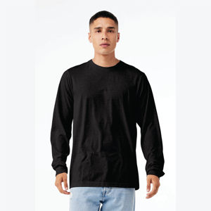 Camiseta Formal Unisex Gris de Manga Larga, Tejido de Punto Heather, 52% Algodón Peinado Airlume, 48% Poliéster, 4.2 Oz, 32 Hilos - Product Image 1