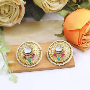 ต่างหูดีไซน์หรูหรา คุณภาพสูง ชุบทอง ประดับด้วยหินสวยงาม เหมาะสำหรับงานแต่งงานและงานปาร์ตี้ สำหรับผู้หญิงและเด็กผู้หญิง - Product Image 2