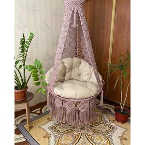 Magnifique chaise suspendue en macramé faite à la main pour la décoration de la maison, pour les meubles d'extérieur dans le salon, la cour, la chambre - Product Image 1