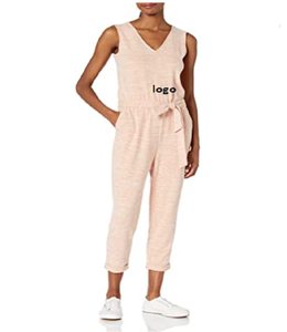 Mono de punto sin mangas con cuello en V para mujer, mono 48% de poliéster, 48% de rayón y 4% de licra, en Stock, máquina de cierre importada - Product Image 1