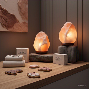 HACCP Certified Organic Himalayan Salt <b>Lamp</b> Handmade Feng Shui Style Flower Motif Best Selling 2-3kg Size Customized Packing - Product Image 5