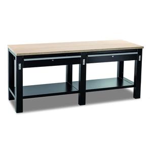 Usag Workbench with Wooden Top and 2 <b>Drawers</b> <b>Tool</b> Cabinet for Workspace Organization - Product Image 1