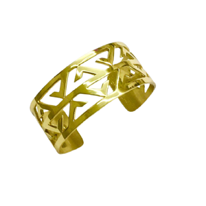 Brazalete festivo Lohri cóncavo de puño ancho 2024, estilo europeo y americano para mamá, diseño de brazalete de metal liso - Product Image 1