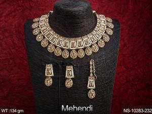 Ensemble collier ras du cou plaqué Mehendi Design fantaisie pour fête - Product Image 2