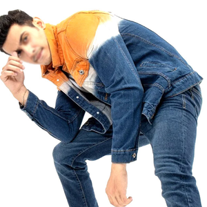 Chaqueta de Mezclilla de Invierno para Hombre, de Alta Calidad, Informal, Impermeable, Cortavientos, con Capucha, Ajustada, Azul Personalizado, Elegante, 100% Algodón - Product Image 3