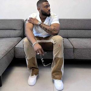 Sudaderas de algodón 100% de peso pesado personalizadas, pantalones de pierna ancha apilados sueltos para correr de alta calidad, pantalones de chándal de hombre acampanados con cordón Vintage - Product Image 3