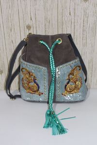 <b>Backpack</b> Hand <b>Tooled</b> Patch Comfortable Shoulder Chest <b>Bag</b> for Office for Woman Girl Peacock Embilished Sling Back Pack for Woman - Product Image 2