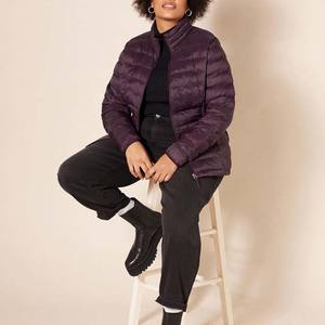 Veste matelassée respirante pour femme, couleur violet foncé, automne-hiver, légère, matelassée, fermeture éclair, imperméable, en polyester - Product Image 2