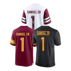 Uniforme de football américain OEM 24/25 de haute qualité 100% polyester couleur unie respirant avec manches courtes uniforme d'équipe - Product Image 5